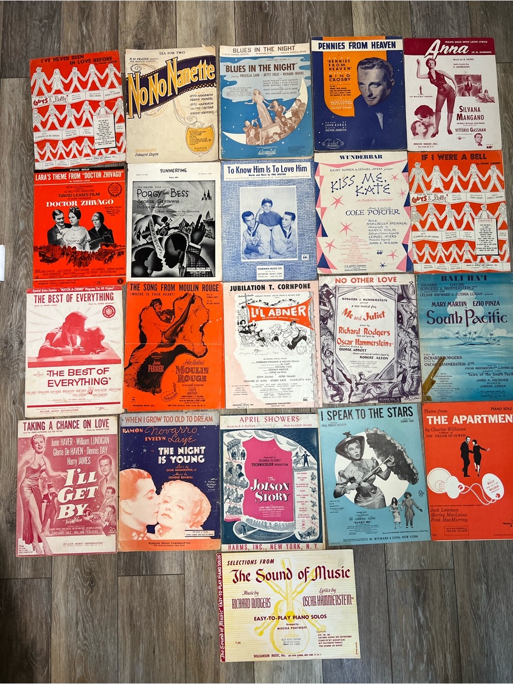 Vintage 21 Music Sheets from Movies